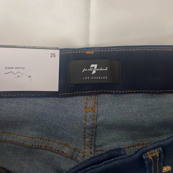 7 for all mankind slim illusion luxe high waist ankle skinny jeans size 25 - Picture 9 of 12